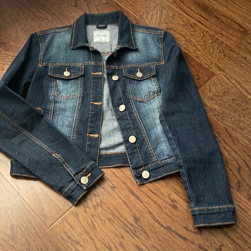Miss Selfie | women’s denim dark wash jacket